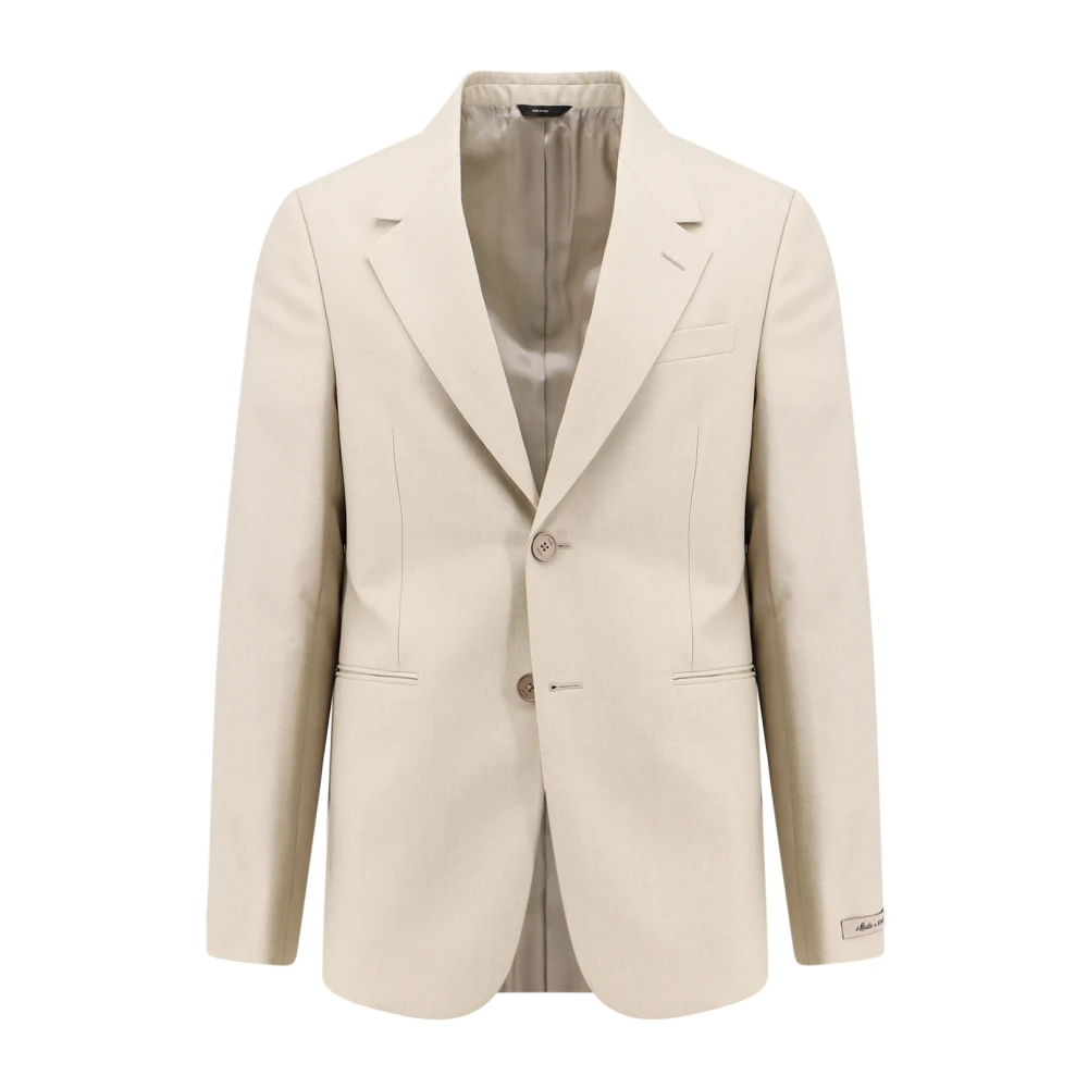 Fendi Beige Blazer Klassieke Revers Twee Knopen Beige Heren