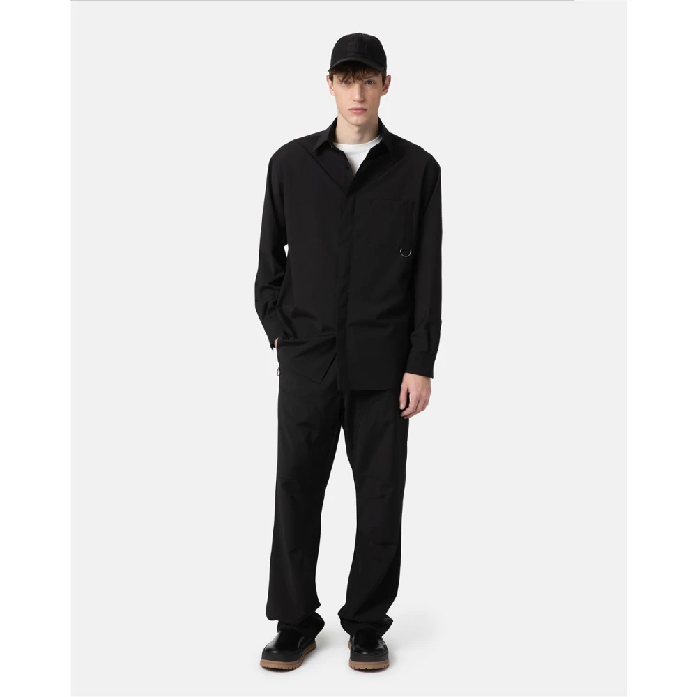 Iceberg Stretch shirt met grosgrain detail Black Heren