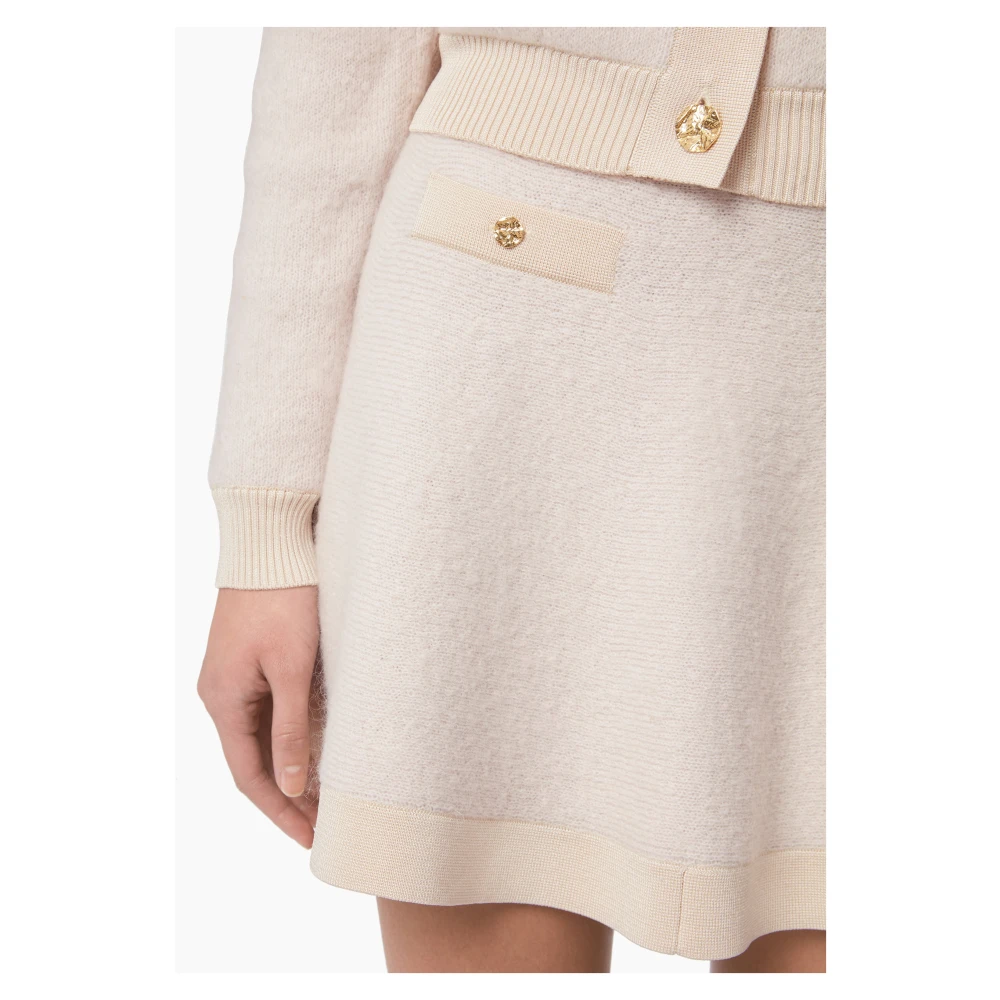 Nina Ricci Beige Mohair Mini Flared Rok Beige Dames