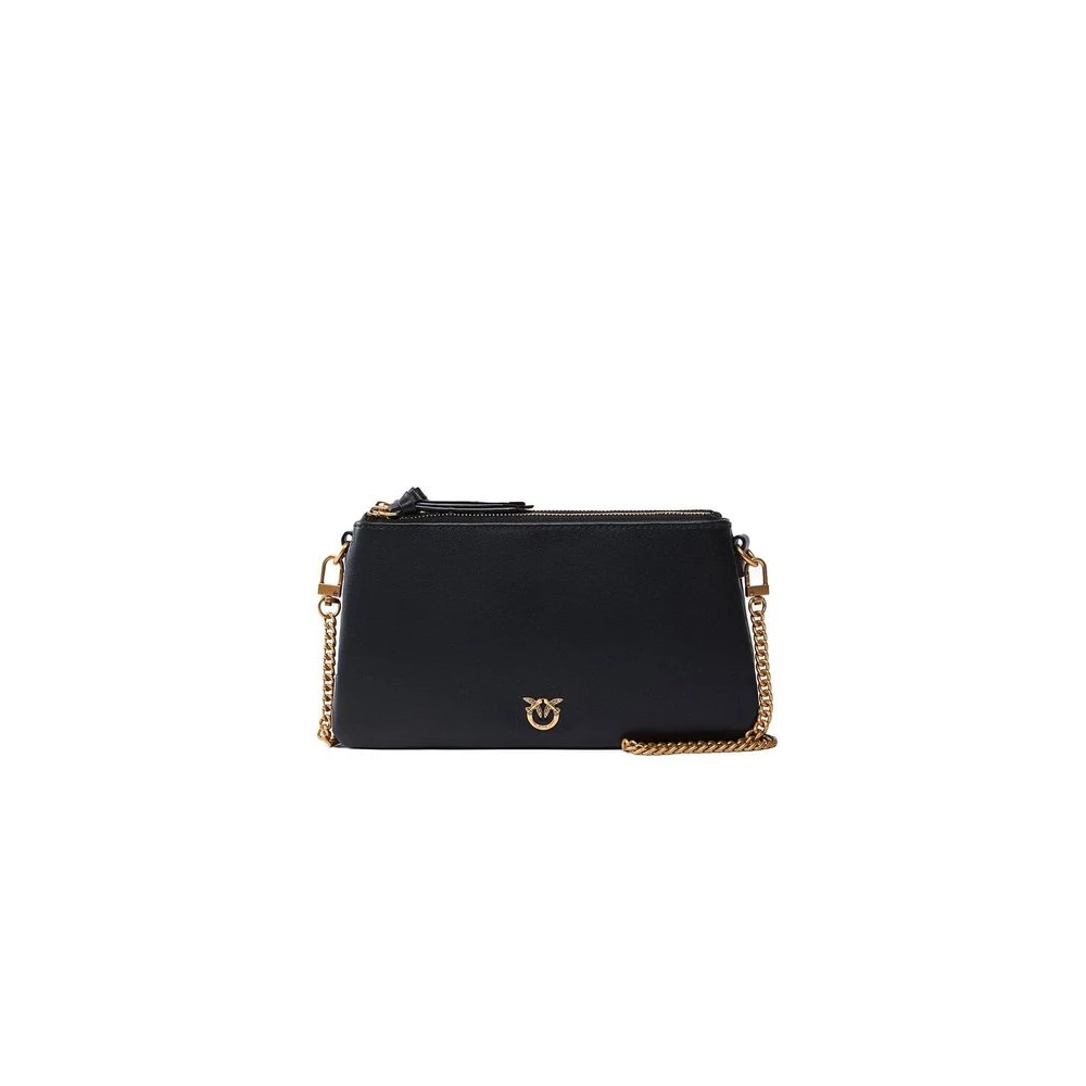 PINKO Black Calf Leather Bos Taurus Shoulder Bag - Image 5
