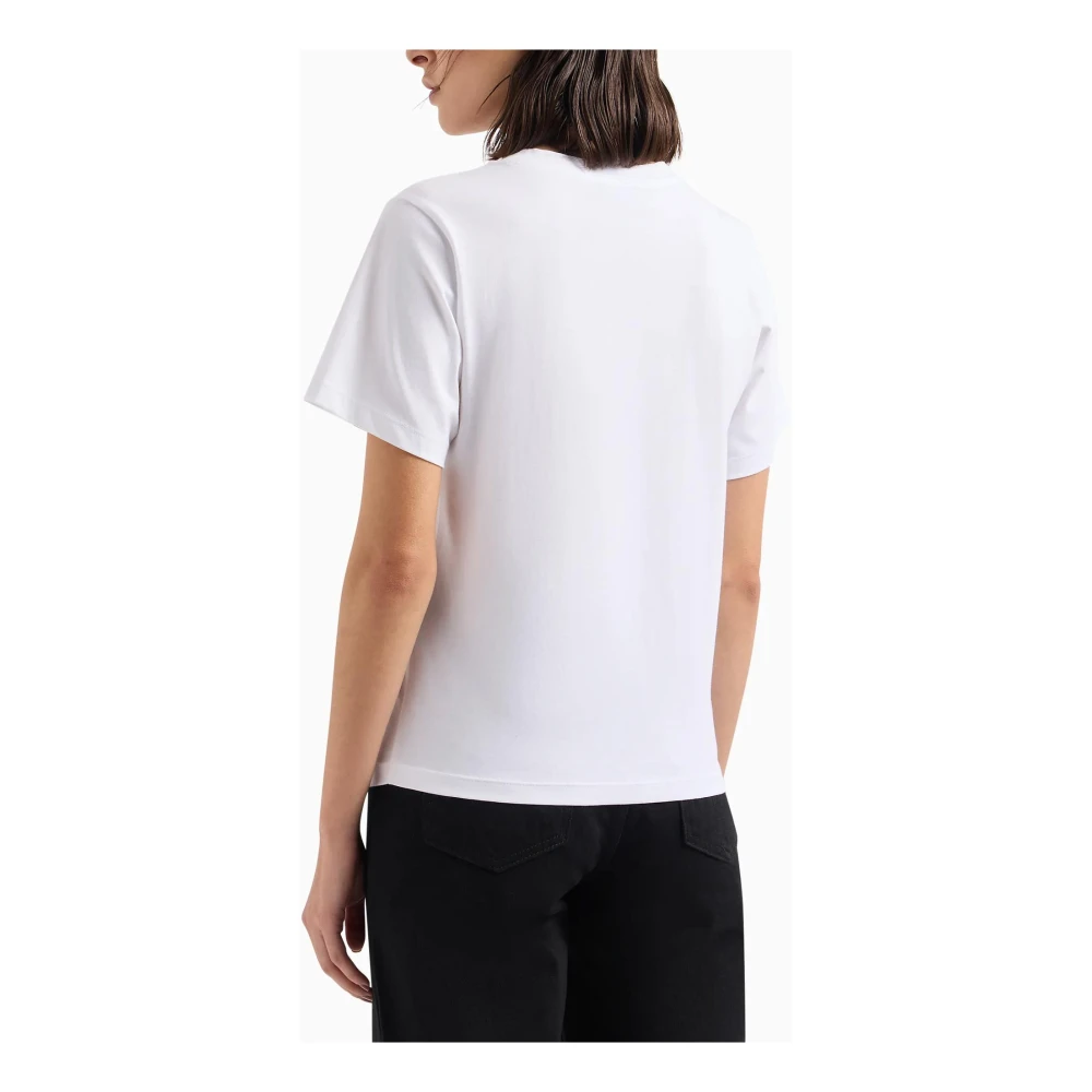 Emporio Armani Witte T-shirts en Polos met Pailletten White Dames