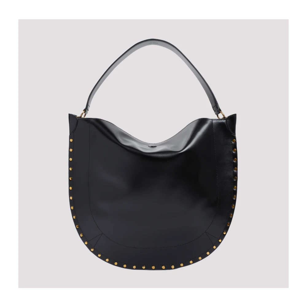 Isabel marant Zwarte leren schoudertas met gouden hardware Black Dames