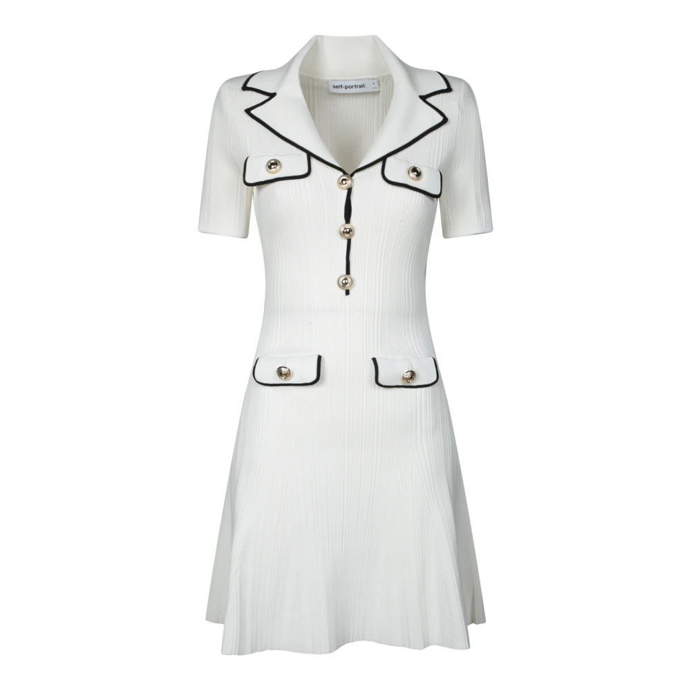 Self Portrait Women's White/Black Dress With Collar