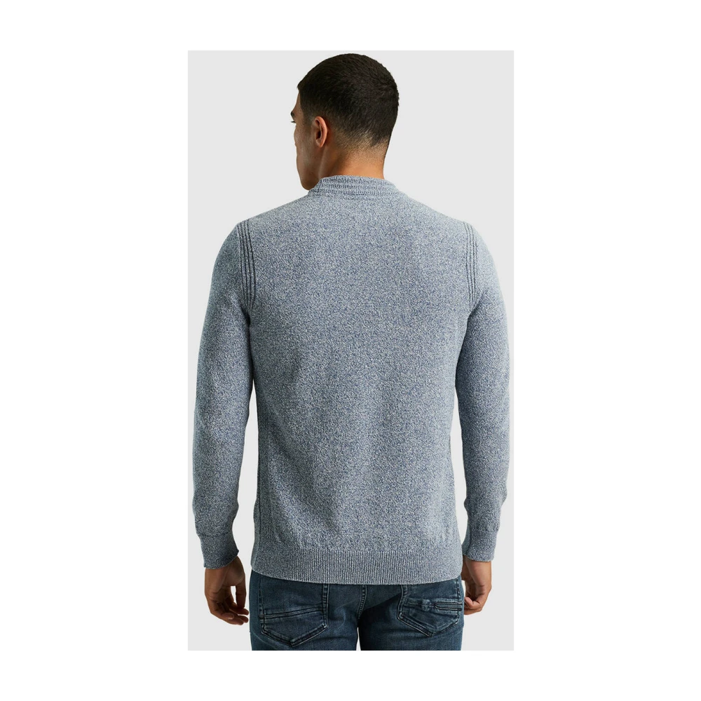 Cast Iron Mock Neck Katoenmix Pullover Gray Heren