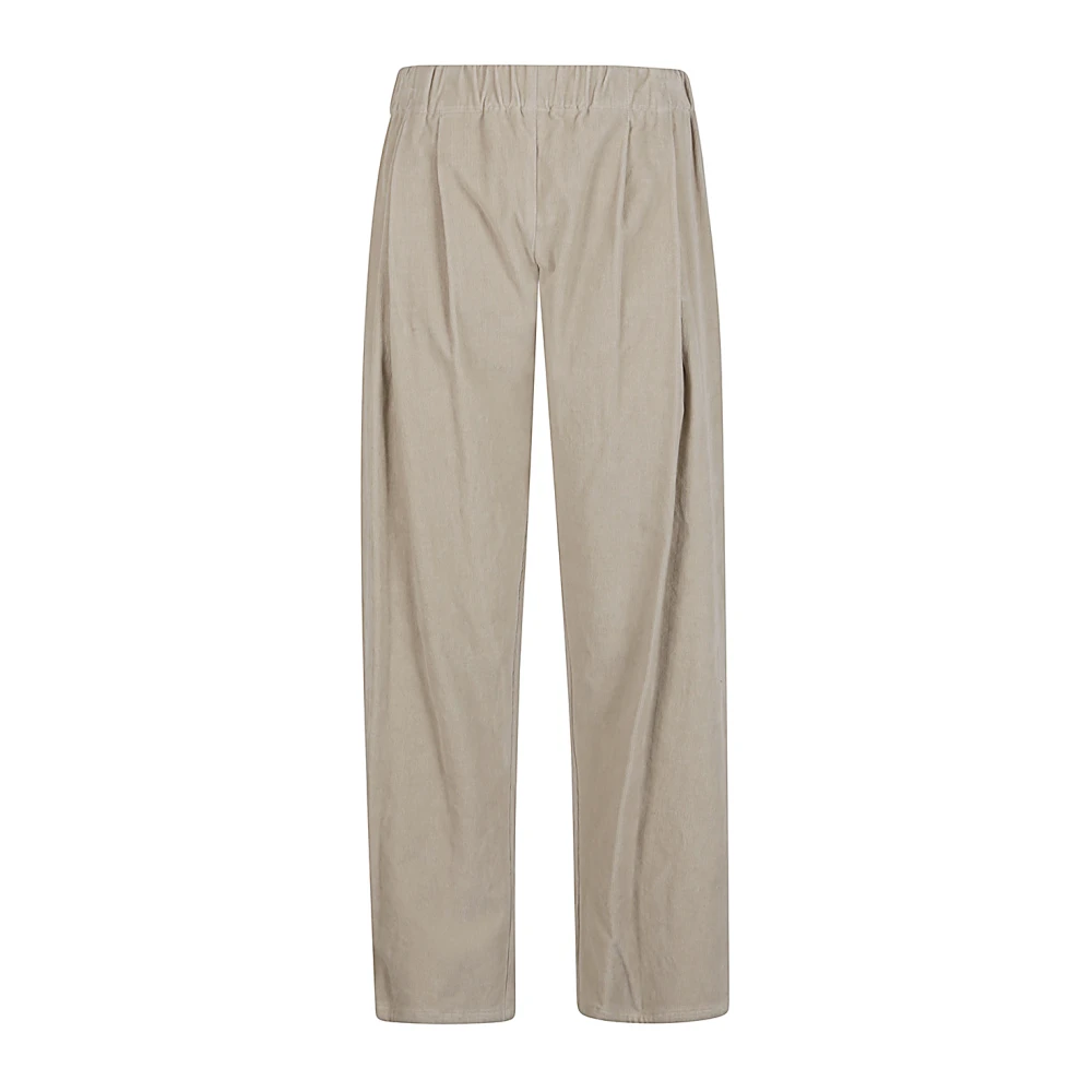 Apuntob Beige Straight Leg Trekkoordbroek Beige Dames