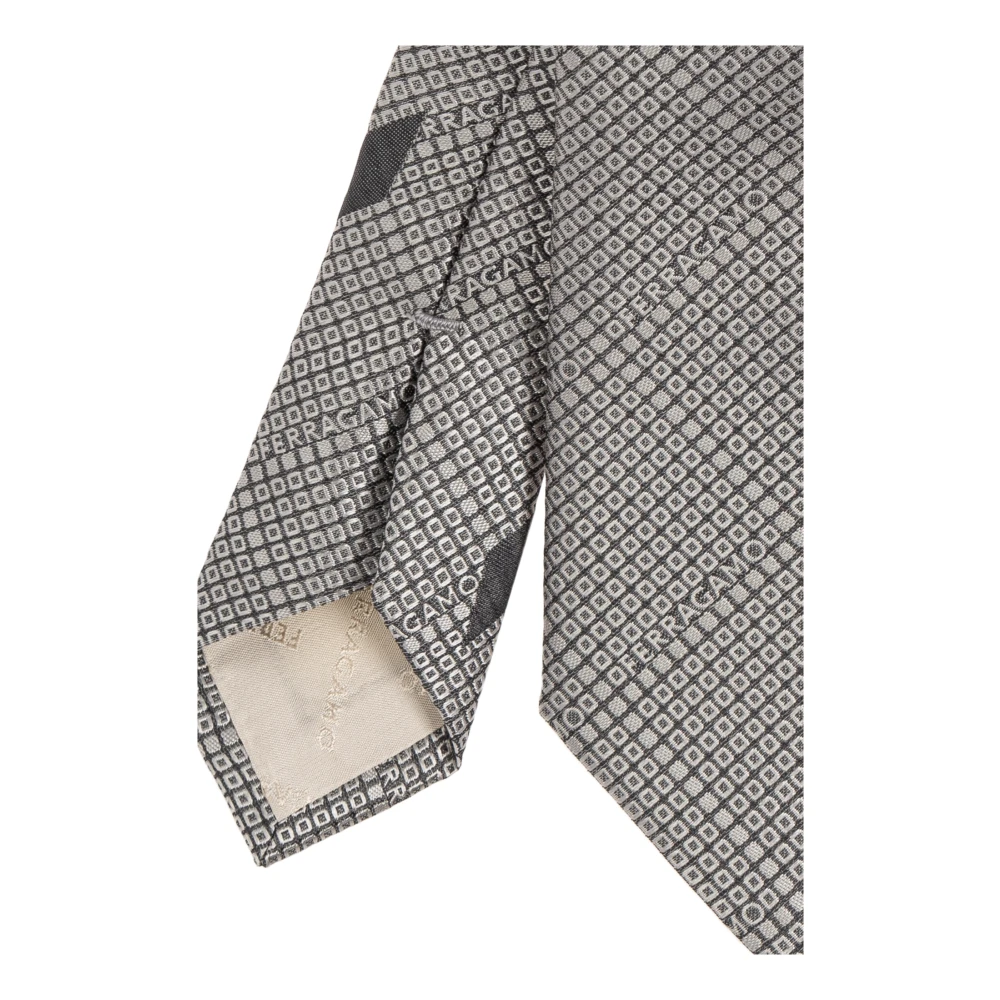 Salvatore Ferragamo Zijden stropdas Gray Heren