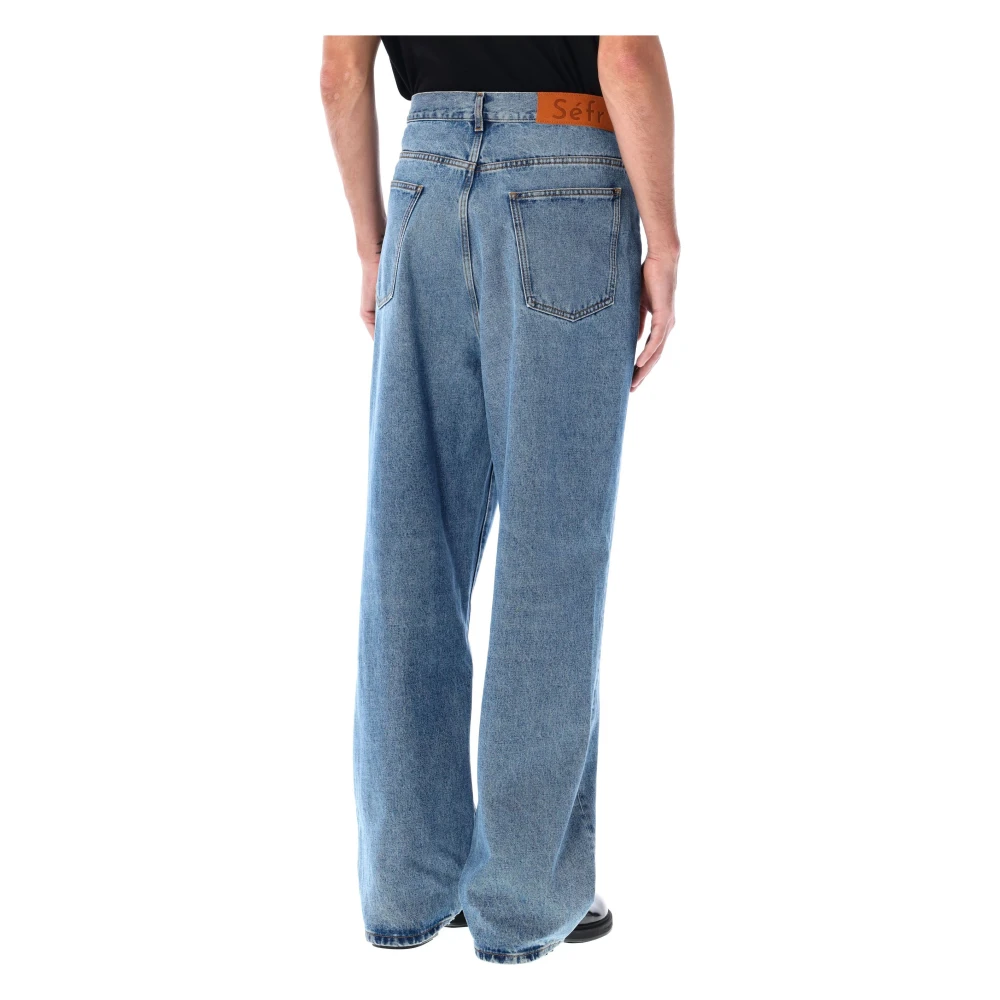 Séfr Country Blue Wide Leg Jeans Blue Heren