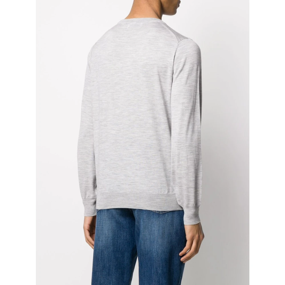 BRUNELLO CUCINELLI Grijze Wol Lange Mouw Sweater Gray Heren