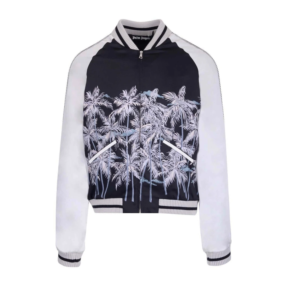 Palm Angels Black Casual Printed Bomber - Male - Bomber Jackets - Xl - Jackets