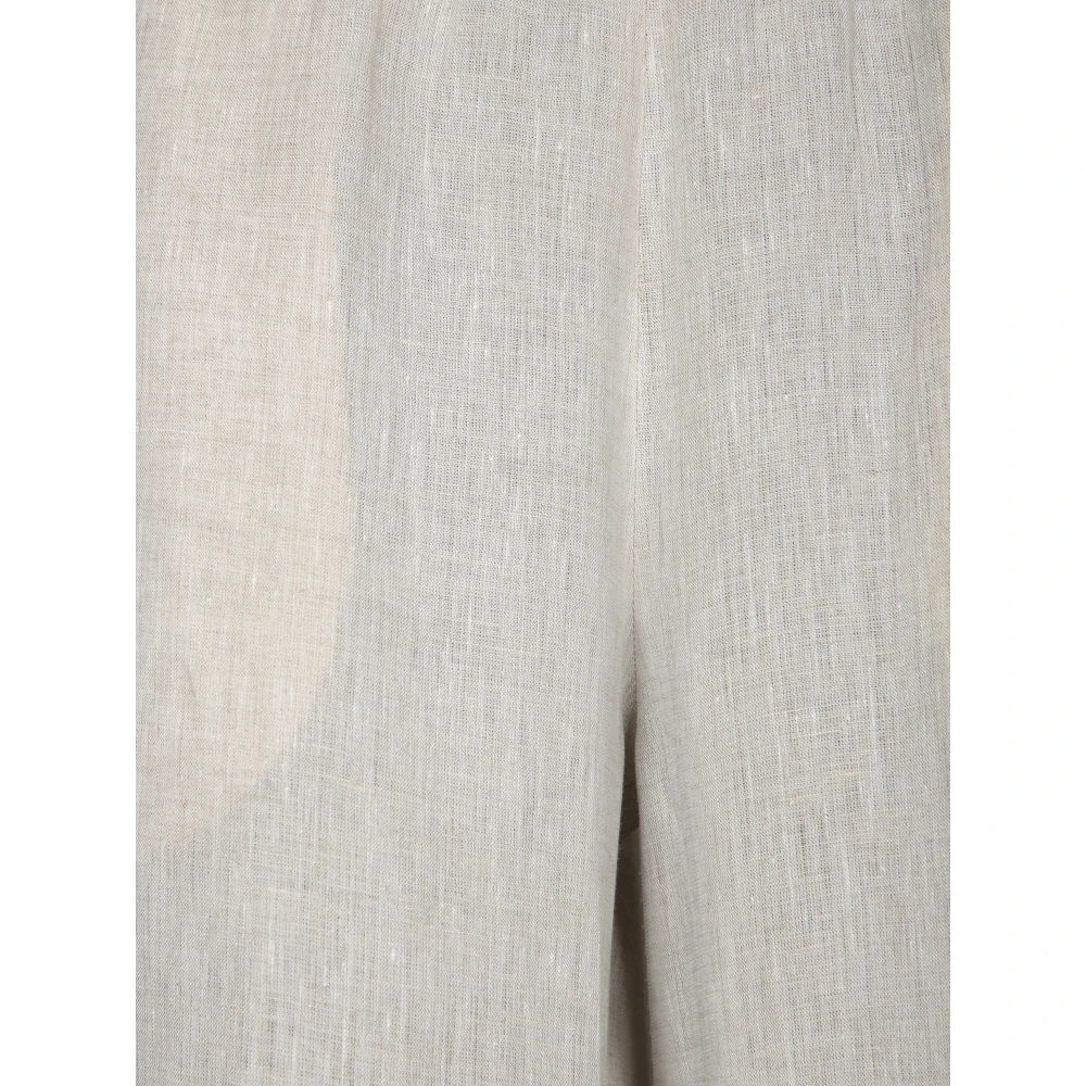 Fabiana Filippi Beige Linnen Wijde Pijp Broek Beige Dames