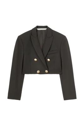 Stilren Cropped Dubbelknäppt Blazer