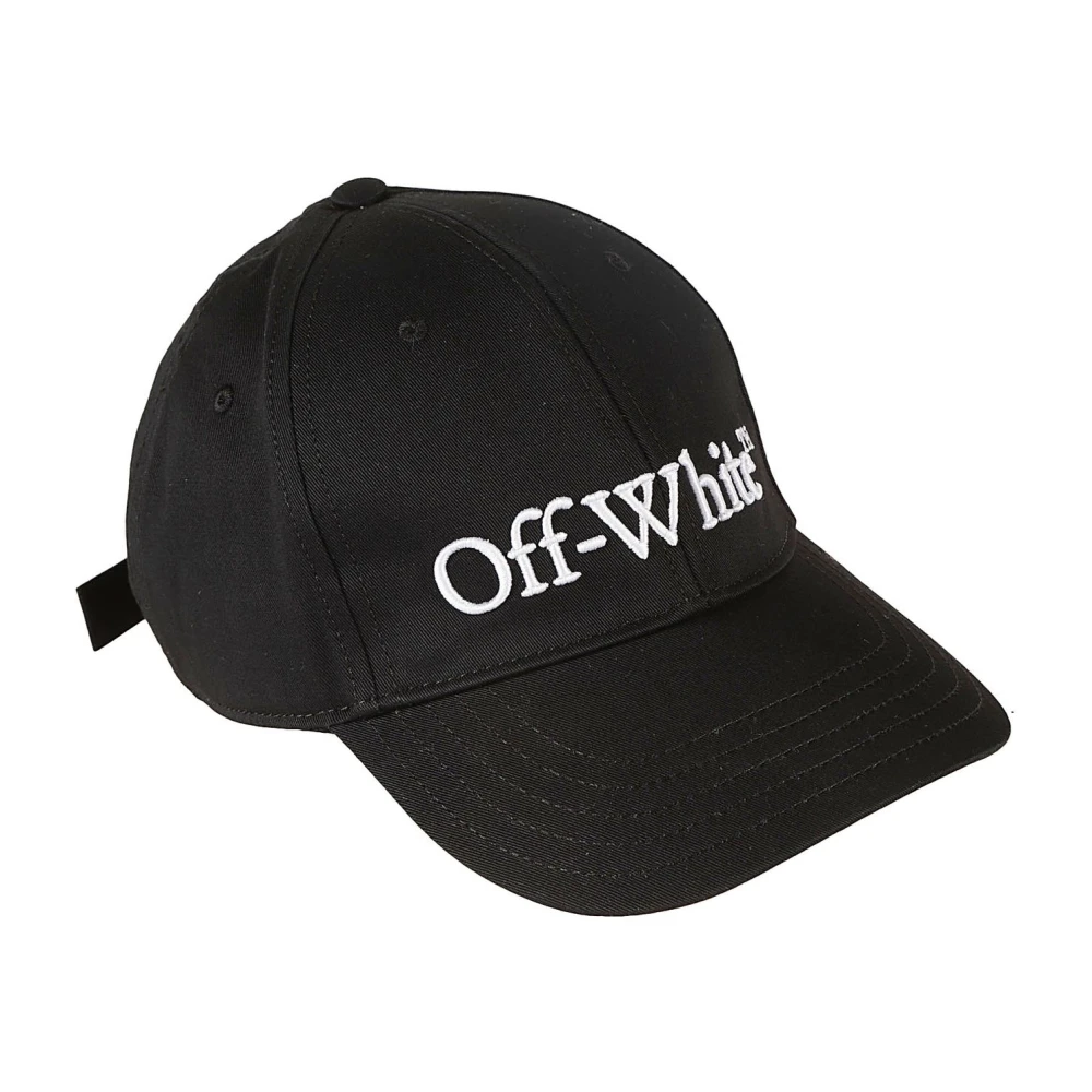 Off White Zwart Witte Baseballpet met Boorlogo Black Dames