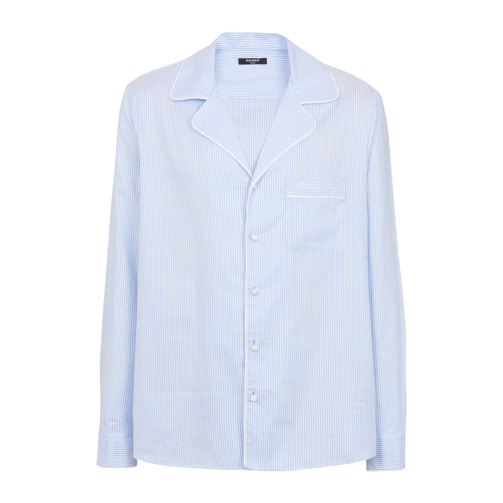 Balmain Handtekening overhemd Blue Heren