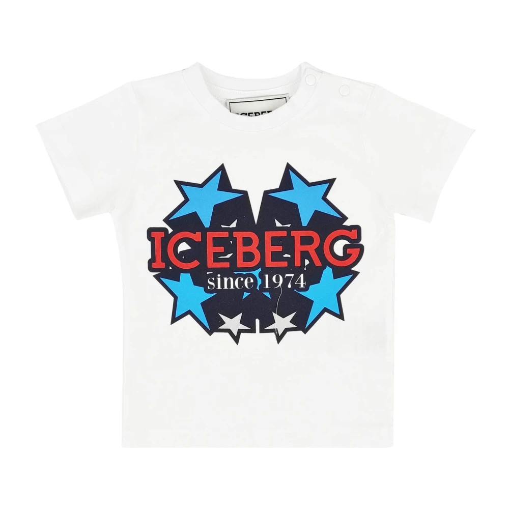 Iceberg Boys White Cotton Jersey T-Shirt - Kids Short Sleeve T-Shirts - 6 M - Kids