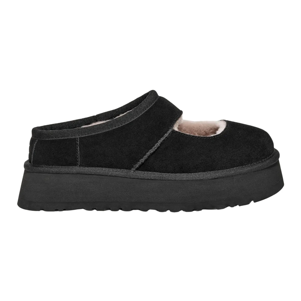 UGG Platform Mary Jane Skor med Sheepskin Black, Dam