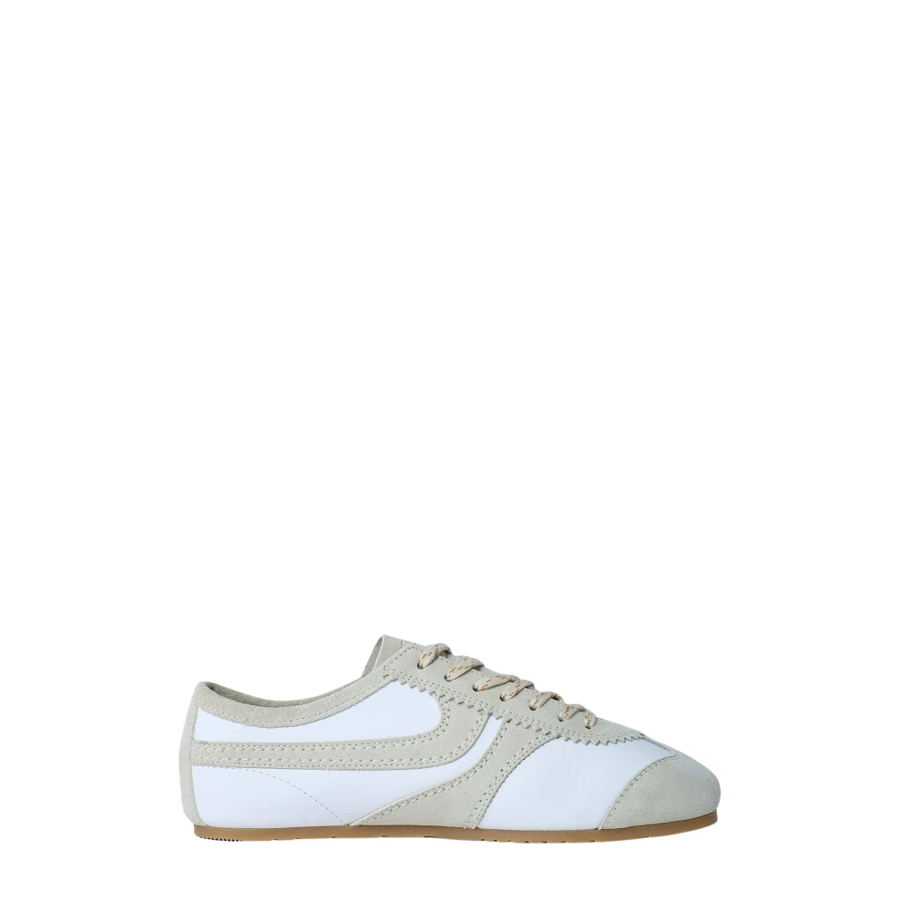 Dries Van Noten Women's White Sneakers, 3 Uk, Suede Trimmed Trainers