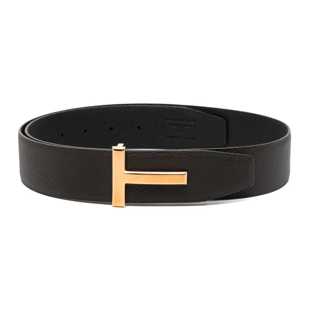 Tom Ford Men's Brown Belts, 100 Cm, Grain Leather T Icon Belt