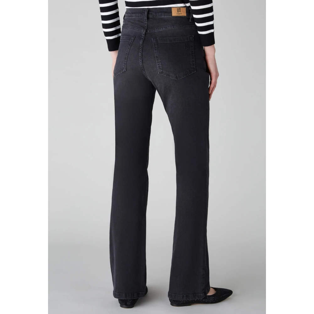 Marella Zwarte Glamour Jeans met Strass Black Dames