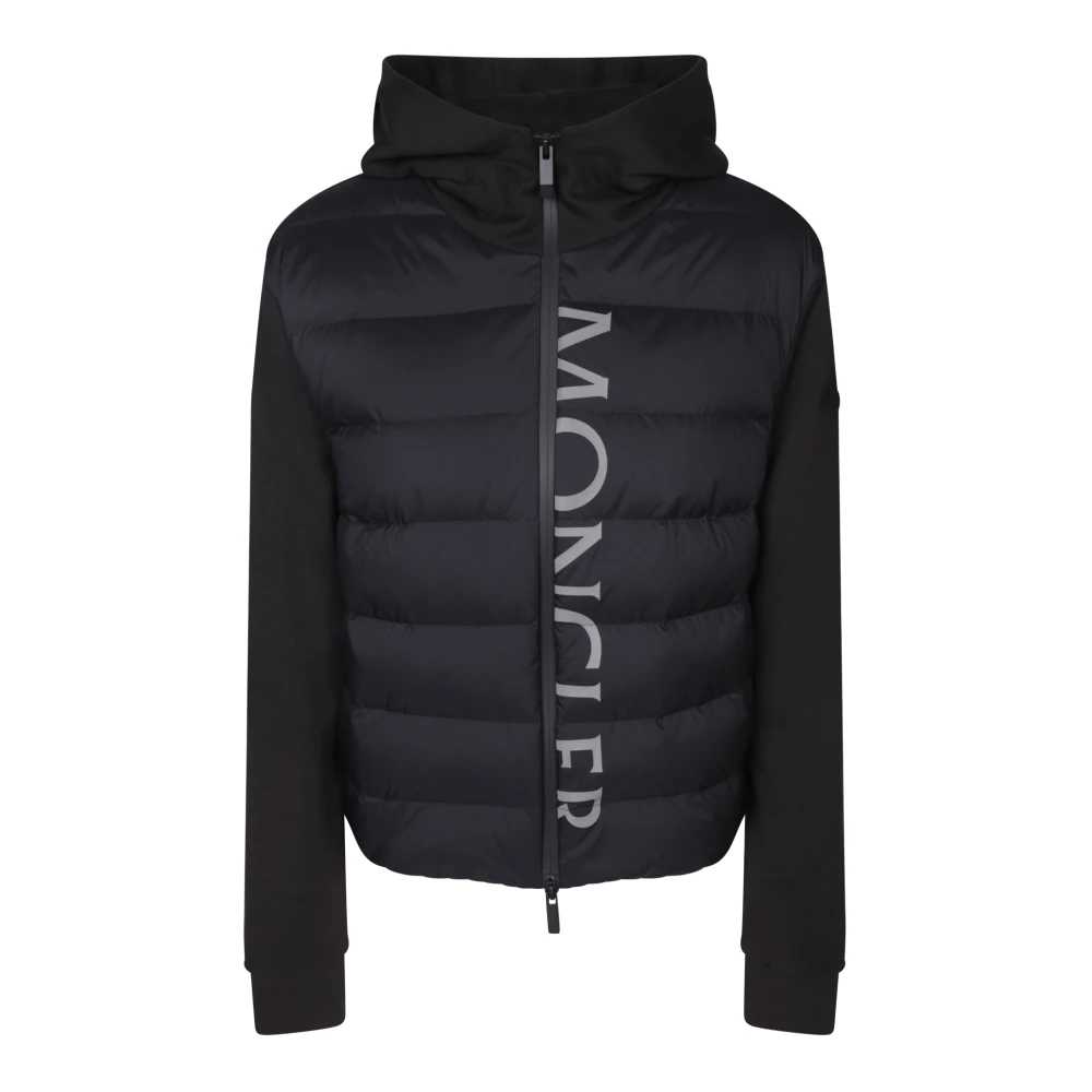 Moncler Zwarte Hoodie Vest Verfijnd Ontwerp Black Dames