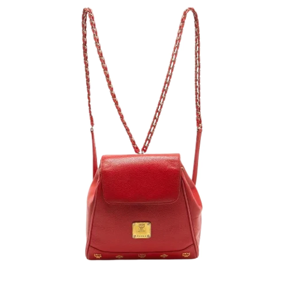 MCM Pre-owned Leather shoulder-bags Red Dames