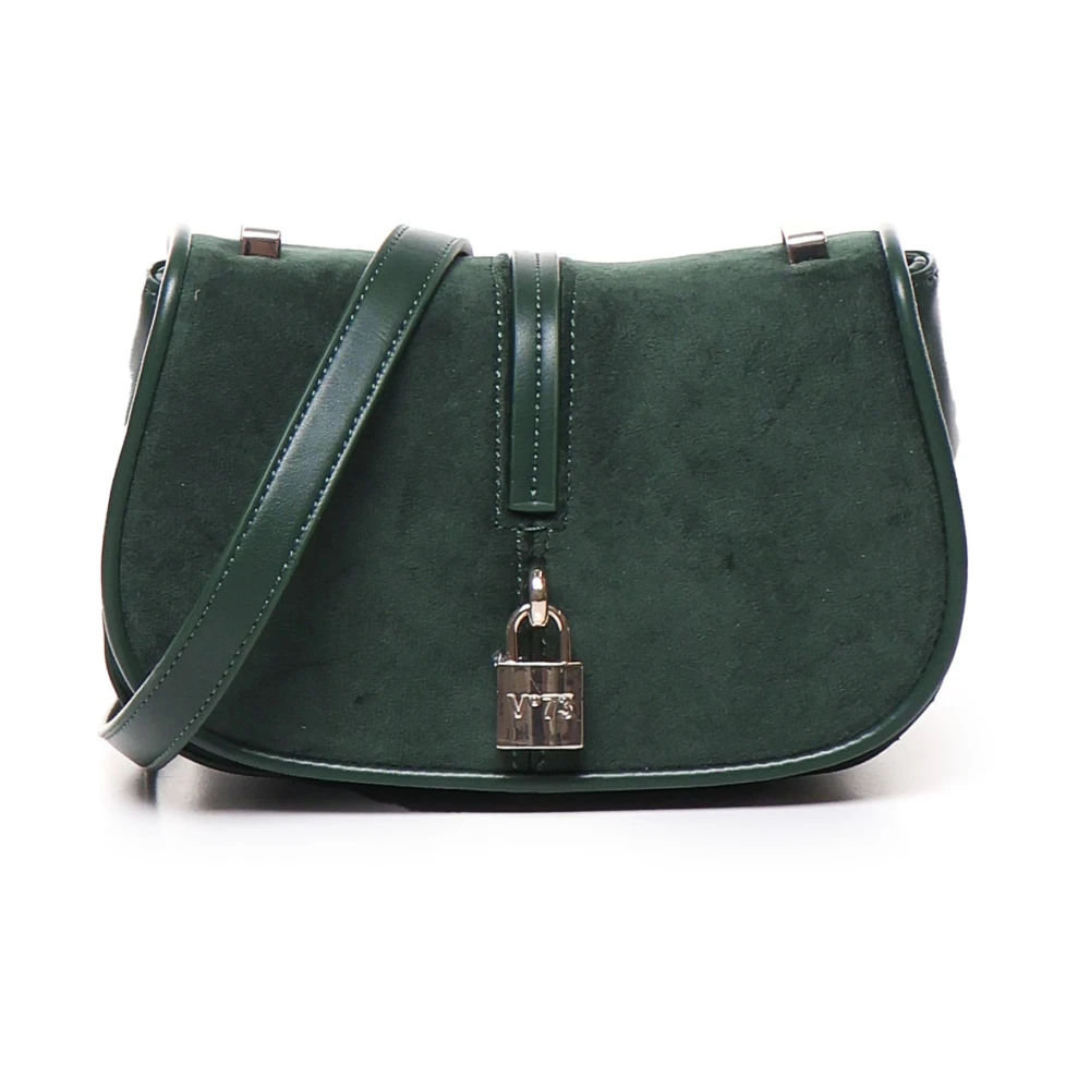 V73 Groene Ecolederen Schoudertas met Hangslot Green Dames