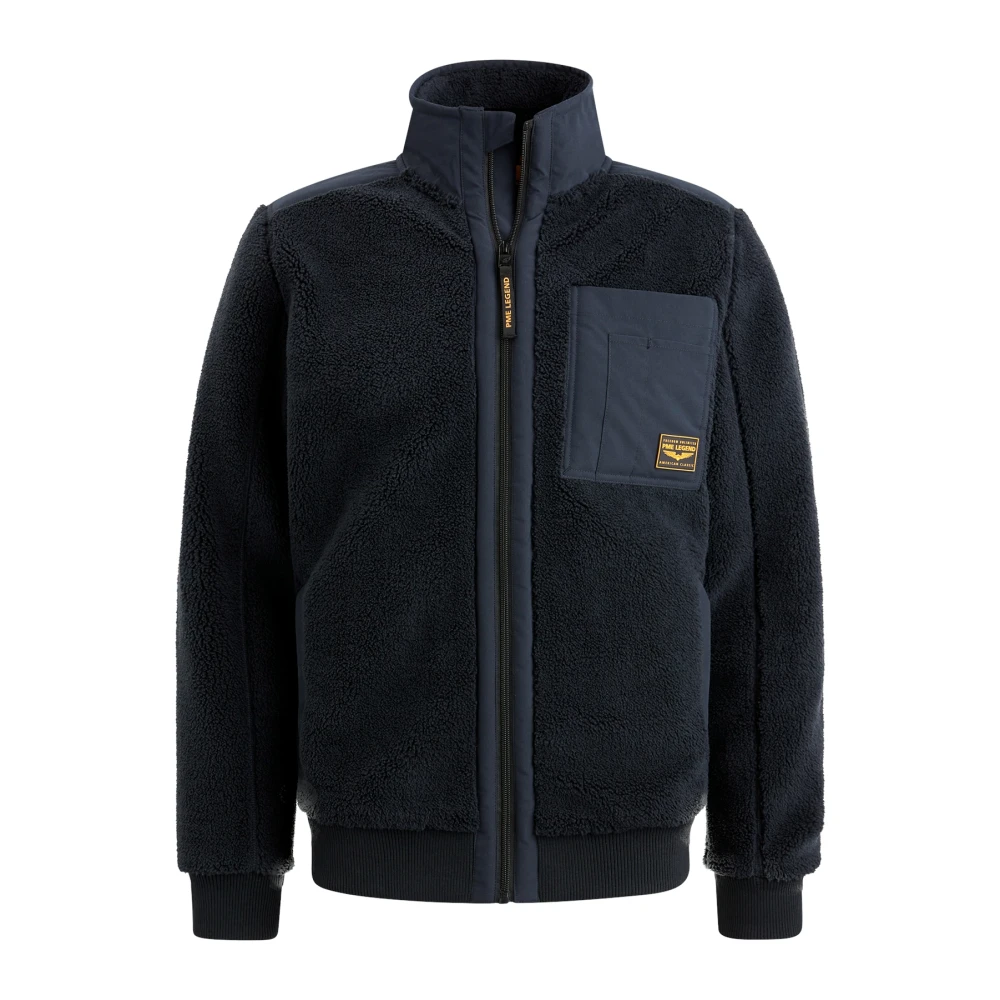 PME Legend Sherpa Zip Jas Volledige Rits Knoop Blue Heren