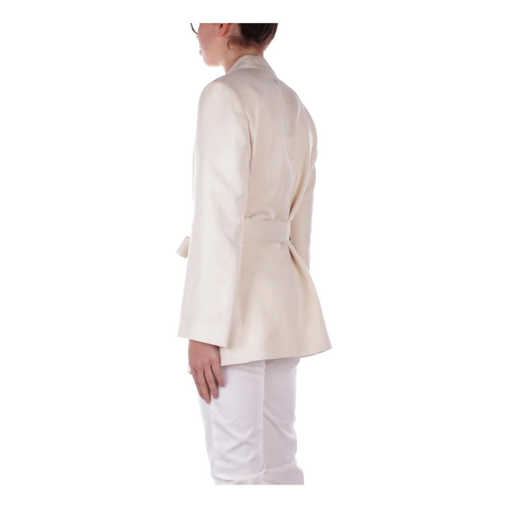 Dondup Roomkleurige Jassen met Afneembare Band Beige Dames