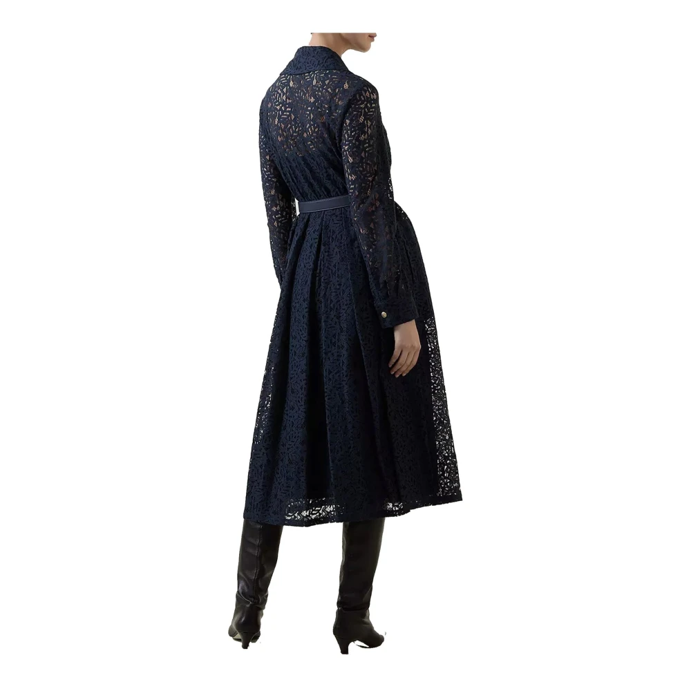 Max Mara Studio Kanten jas met dubbele rij knopen Blue Dames