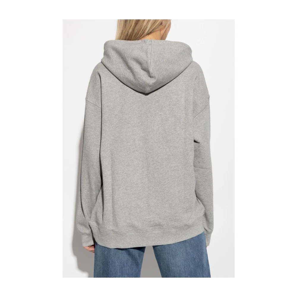 Ganni Grijze Grafische Print Hoodie Gray Dames