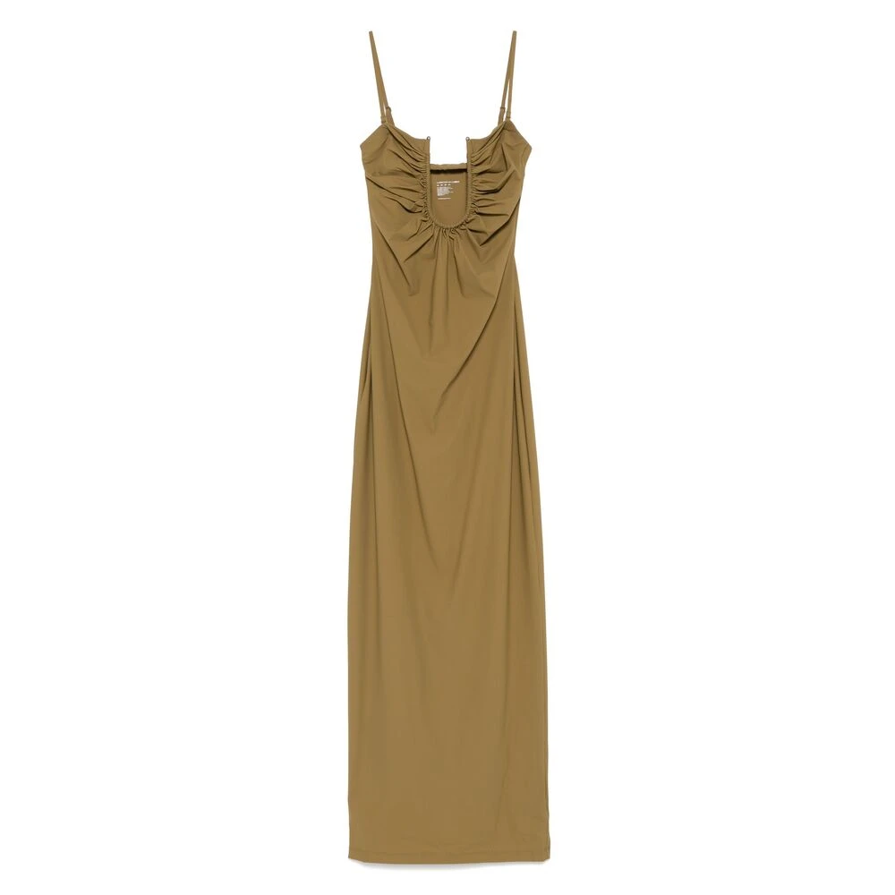 Christopher Esber Khaki Rok met Spaghettibandjes en Ringdetail Green Dames