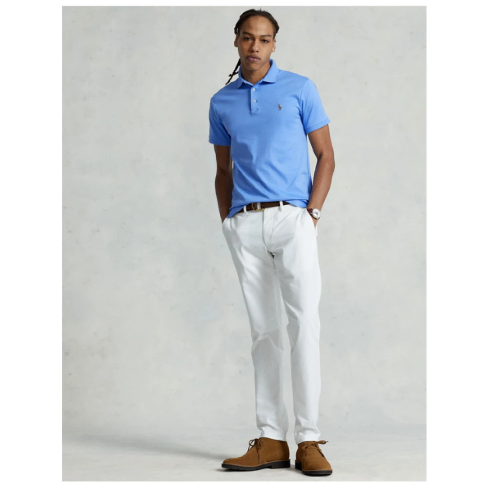 Polo Ralph Lauren Klassieke Slim Fit Pima Katoenen Polo Blue Heren