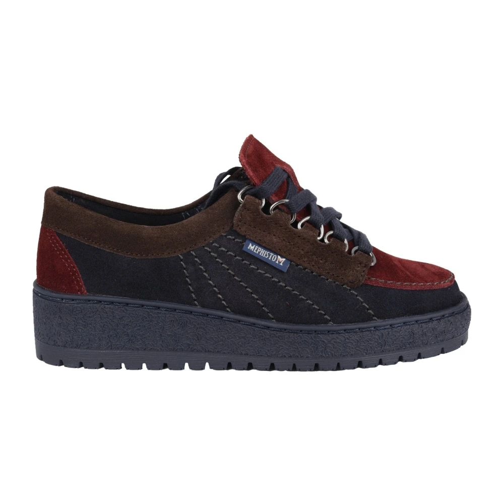 Mephisto ‘Lady’ Veterschoen Donkerblauw Mix Dames Schoenen Veelkleurig Multicolor