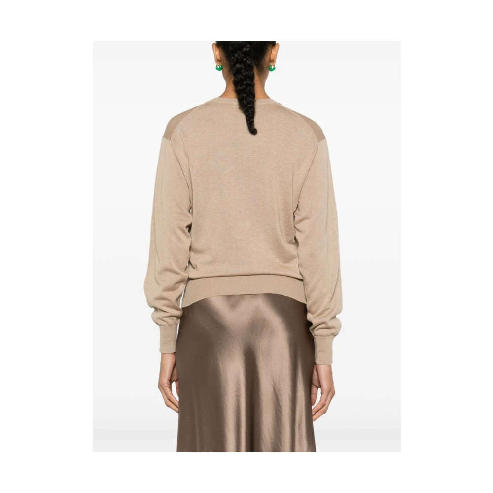 By Malene Birger Beige Gebreide Trui Drop Schouder By Herenne Birger Beige Dames