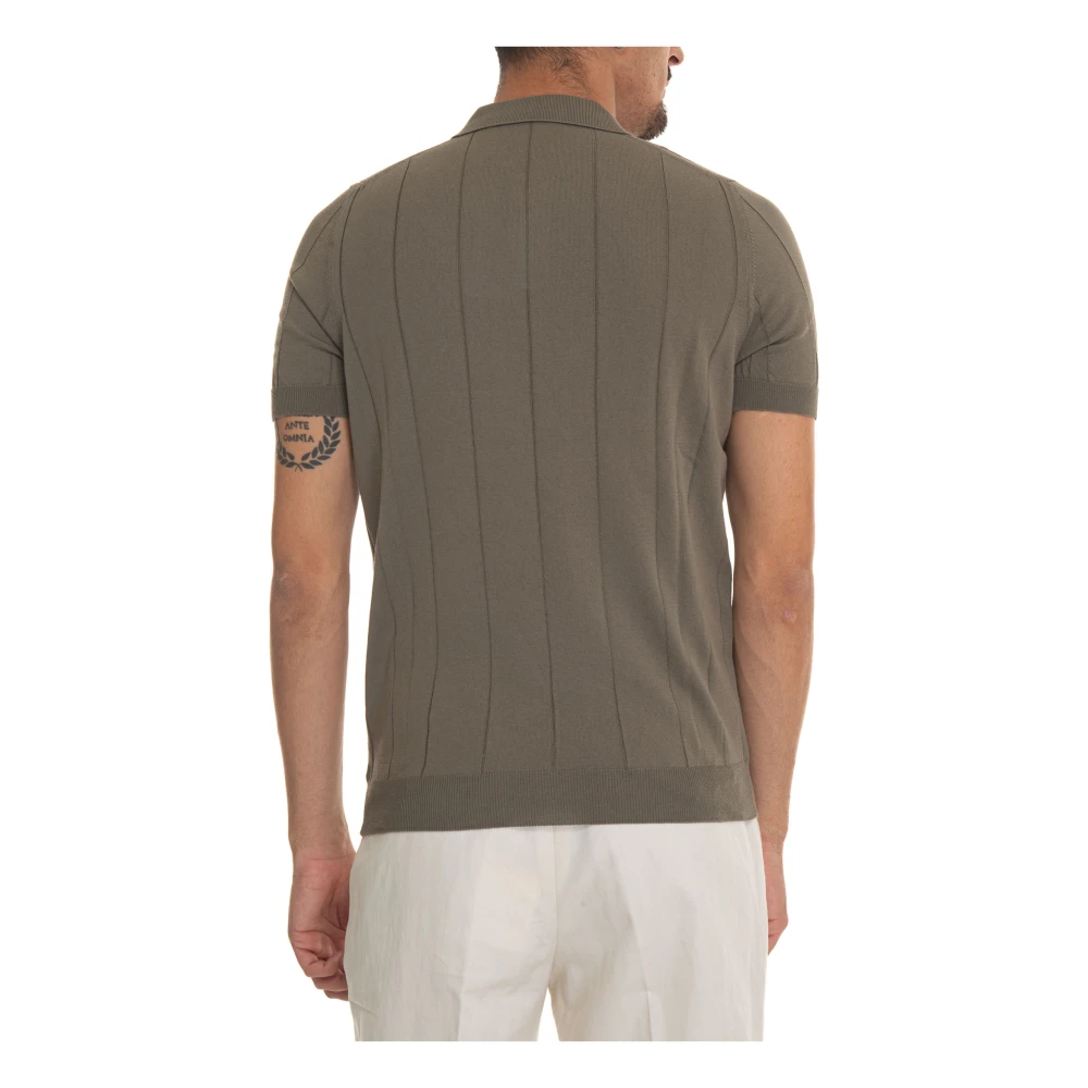 Gran Sasso Jersey Polo Shirt met elastische taille Green Heren