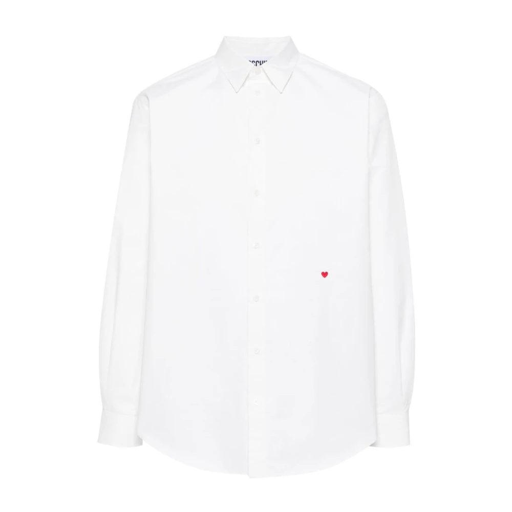 Moschino Witte Katoenen Overhemd met Hartmotief White Heren