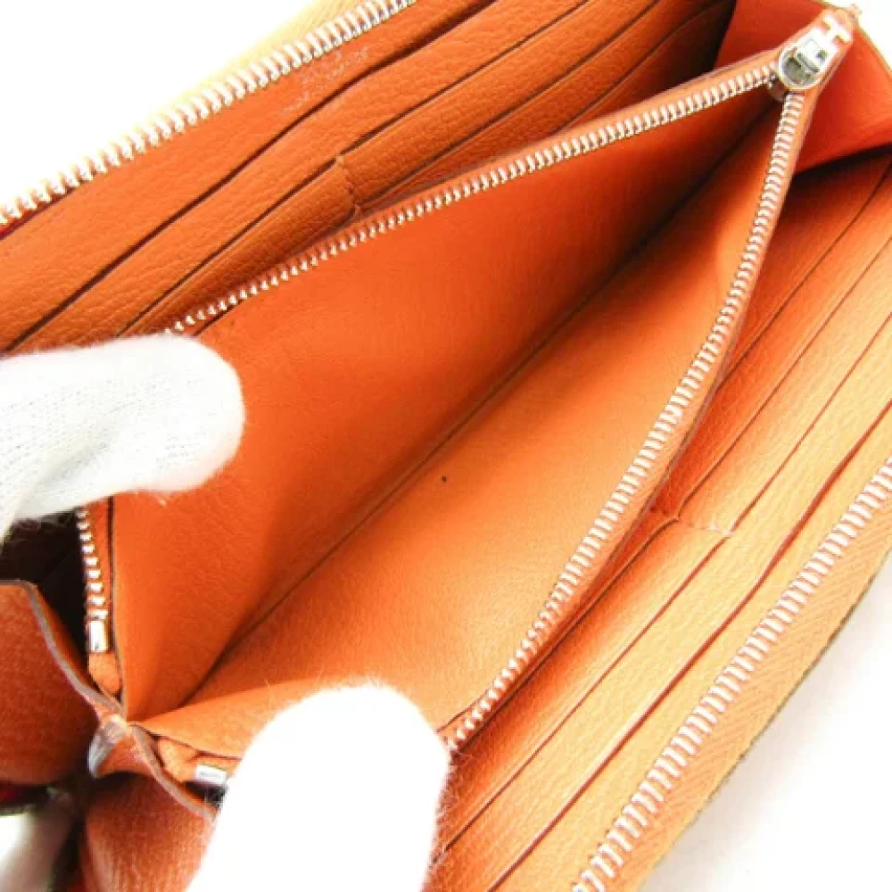 Hermès Vintage Pre-owned Leather wallets Orange Dames