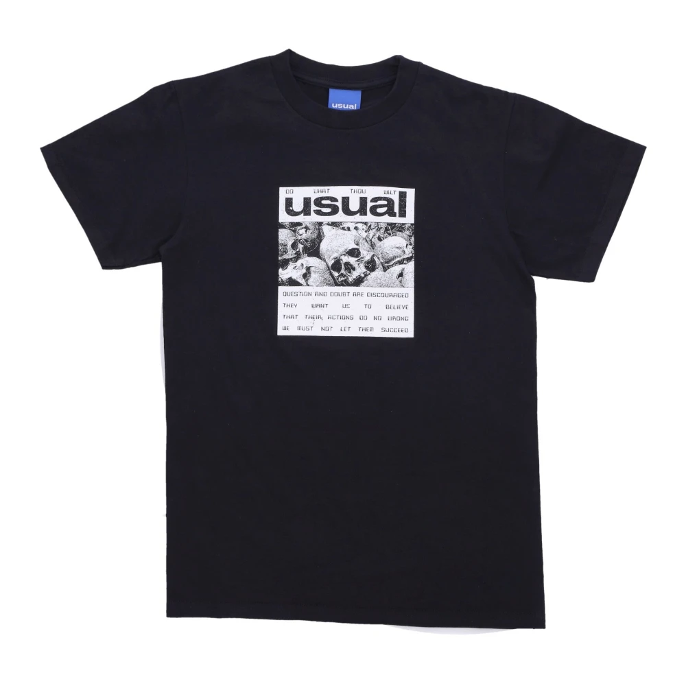 Usual Zwarte T-shirt met schedels Black Heren