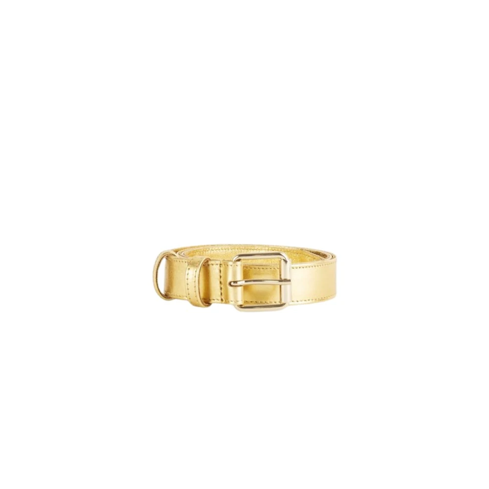 Comme des Garçons Gouden Leren Riem met Gouden Gesp Yellow Dames