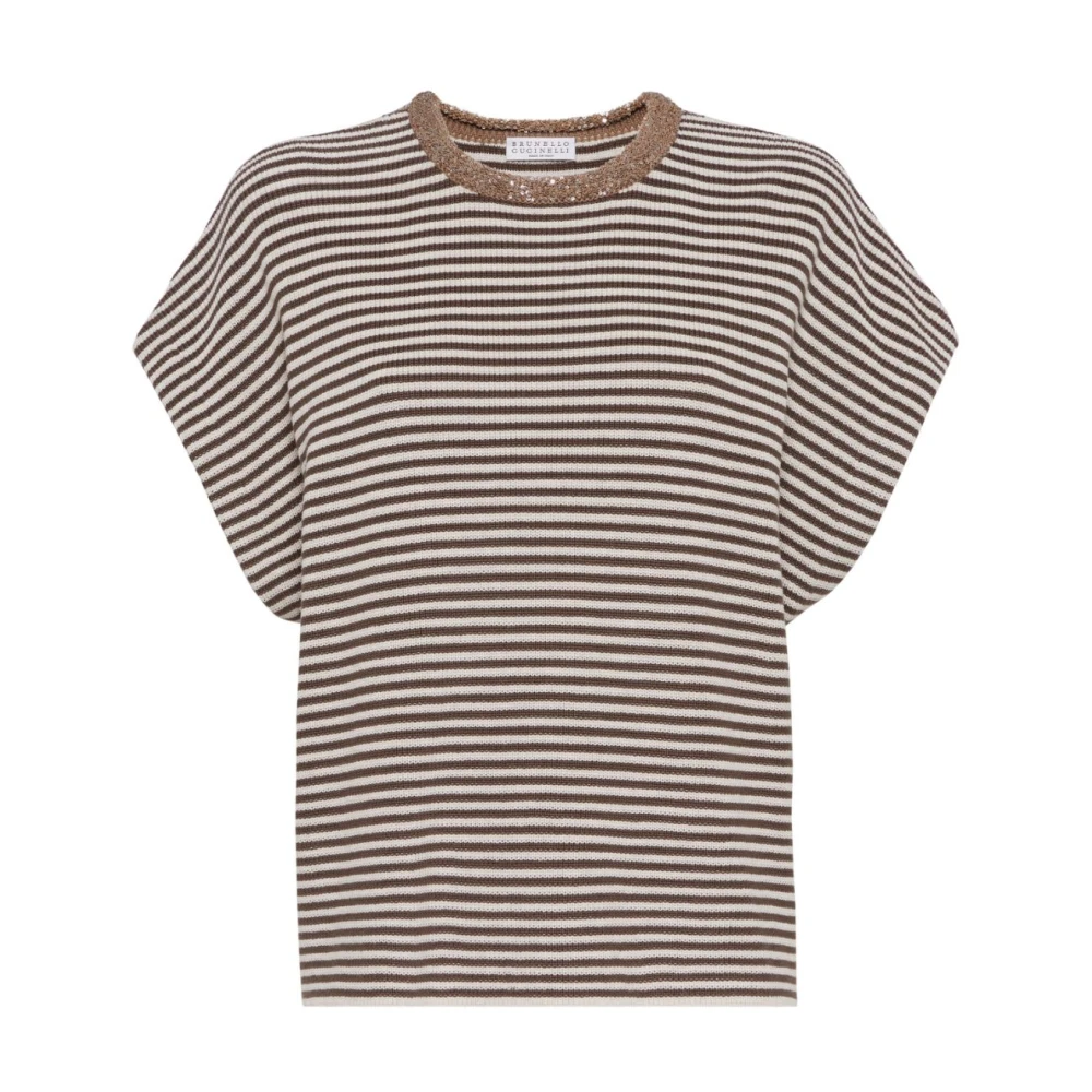 BRUNELLO CUCINELLI Stijlvolle T-shirts en Polos Brown Dames