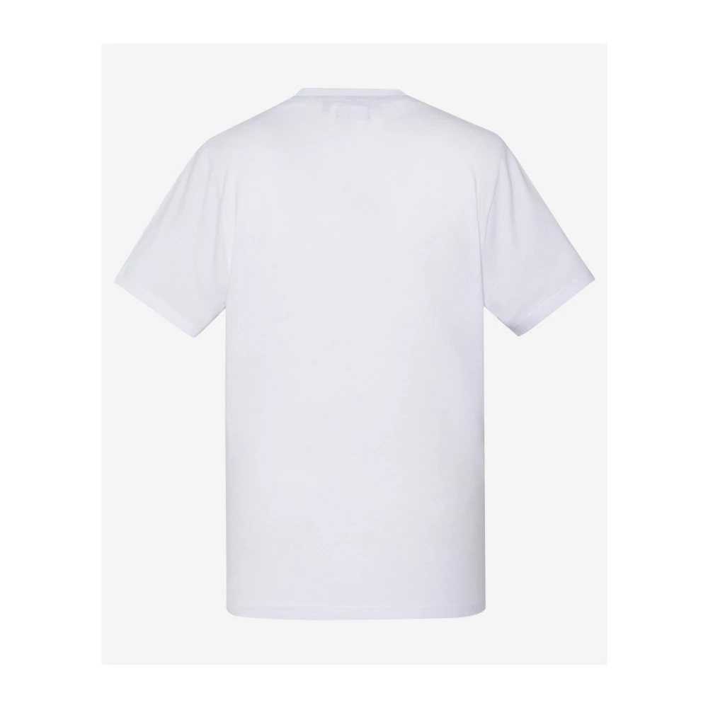 Schott NYC Katoenen handtekening T-shirt Wit White Heren