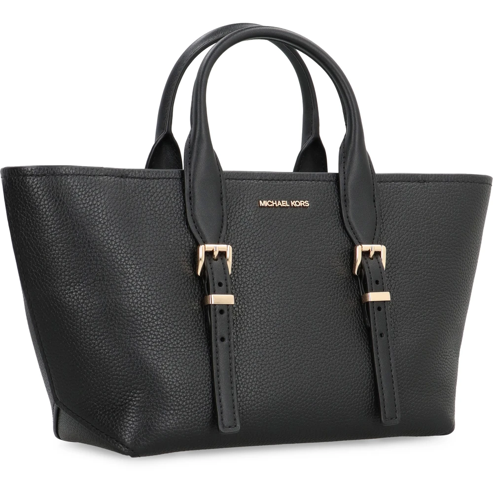 Michael Kors Korrelig Leren Handtas met Afneembare Band Black Dames