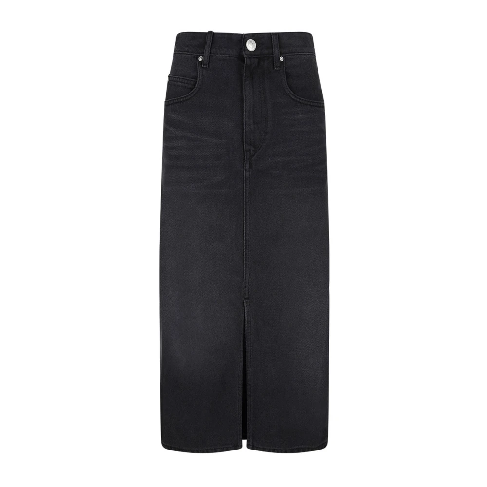 Isabel marant Zwarte Denim Midi Rok Black Dames