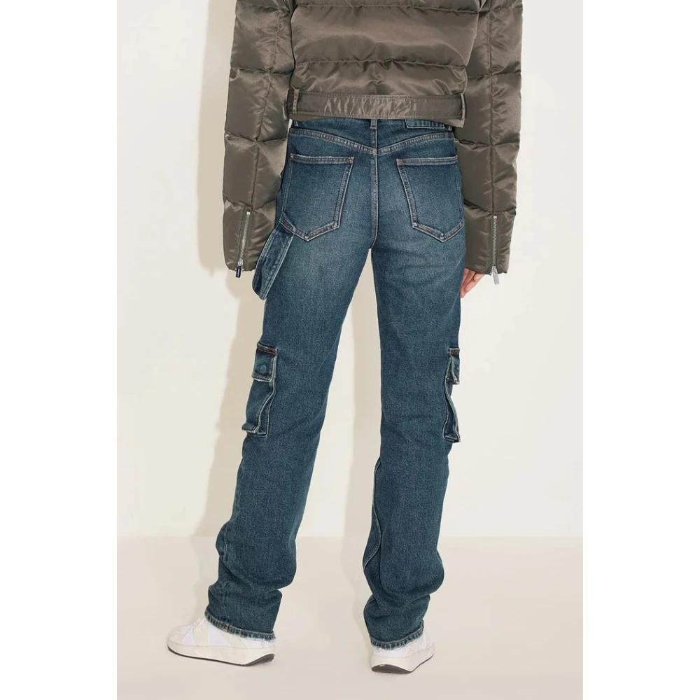 Miss Sixty Vintage Cargo Stijl Jeans met Zijrits en Dubbele Taille Blue Dames