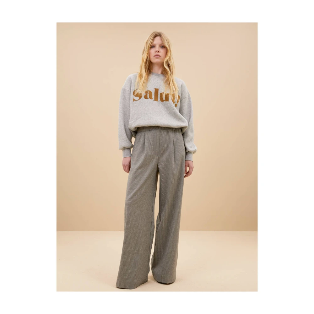 By-Bar Streepbroek in Benji Grey Gray Dames