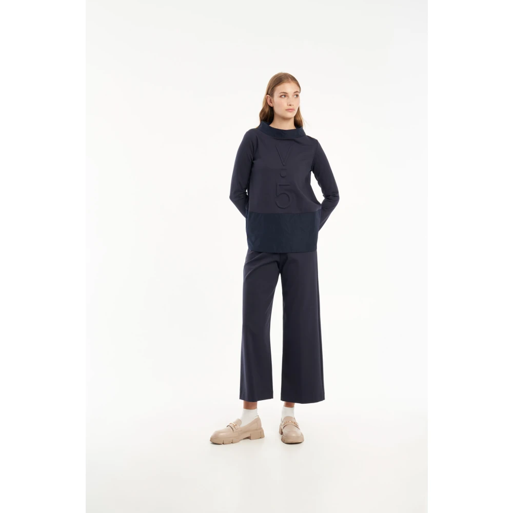 Vicario Cinque Stijlvolle Wijde Broek Blue Dames