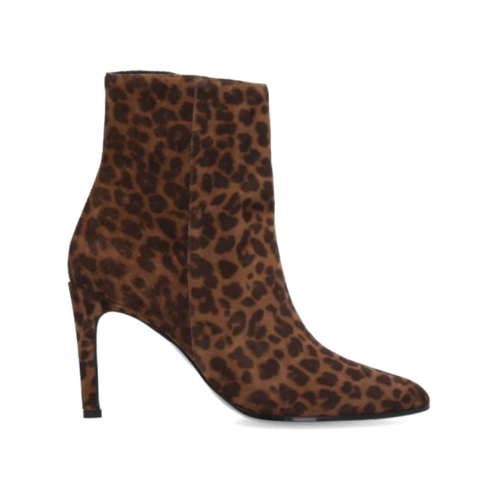 Free Lance Leopard Print Heeled Boots Brown, Dam