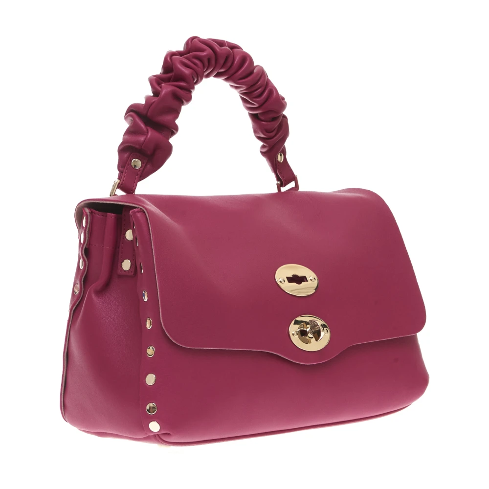 Zanellato Fuxia Handtas Orchidee Leer Pink Dames
