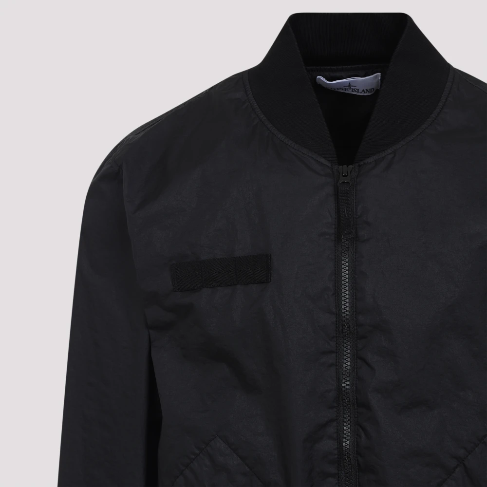 Stone Island Zwarte Jas voor Mannen Stijlvol Black Heren