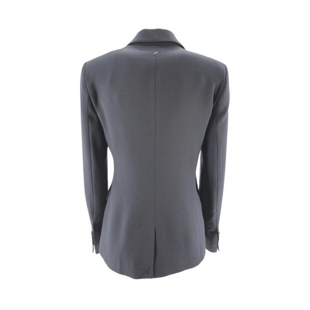 Dondup Blauwe Dubbelrijige Wollen Blazer Jas Blue Dames