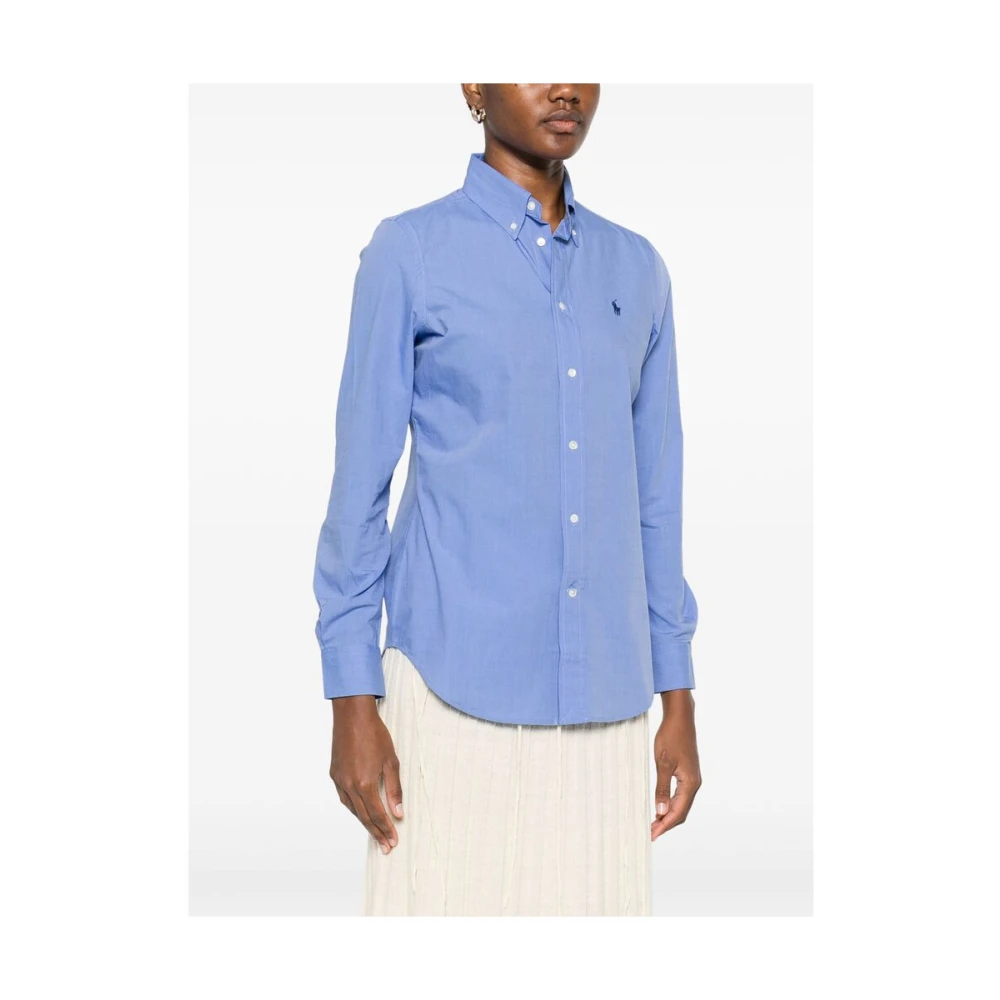 Ralph Lauren Stretch Slim Fit Overhemd Blue Dames
